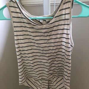 Striped tank top. Open back